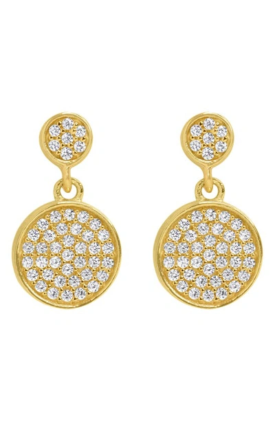 Dean Davidson Petit Pavé Droplet Stud Earrings In White Topaz/ Gold