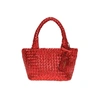 Carmen Sol Elba Metallic Small Tote In Red