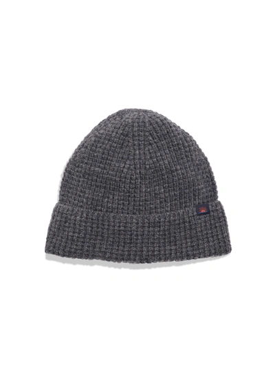Faherty Waffle Beanie In Charcoal Heather