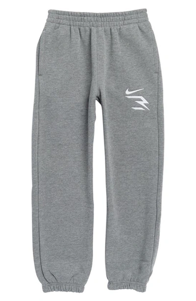 3 Brand Kids' Fleece Joggers In Carbon Heather
