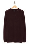 Karl Lagerfeld Textured Crewneck Sweater In Burgundy