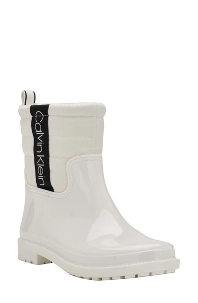 Calvin Klein Sisley Quilted Boot In White,black