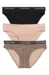 Calvin Klein Motive Cotton Bikini Panties In G5i Black/ Cedar