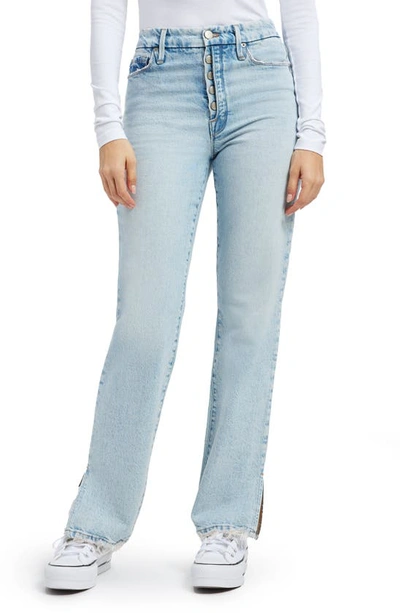 Good American Good Boy Slit Hem Jeans In Indigo381