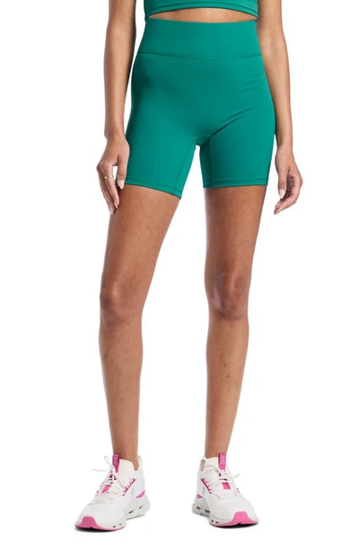 Bandier Center Stage High Waist Bike Shorts In Aventurine