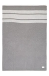 Vince Stripe Cashmere Throw Blanket In Heather Gray