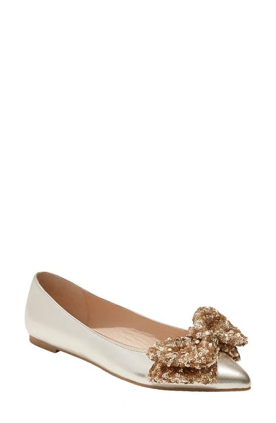 Jack Rogers Debra Pointed Toe Flat In Gold