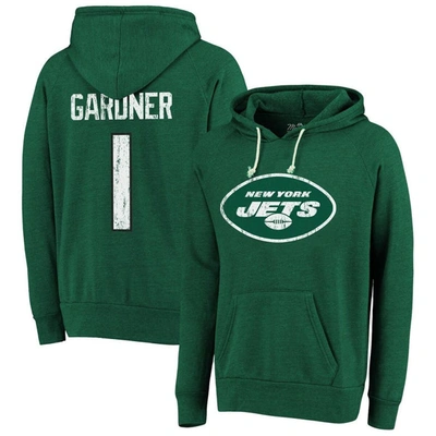 Majestic Threads Ahmad Sauce Gardner Green New York Jets Name & Number Tri-blend Pullover Hoodie