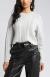 Open Edit Mix Stitch Boxy Sweater In Grey Violet