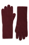Nordstrom Cashmere Gloves In Burgundy Banner