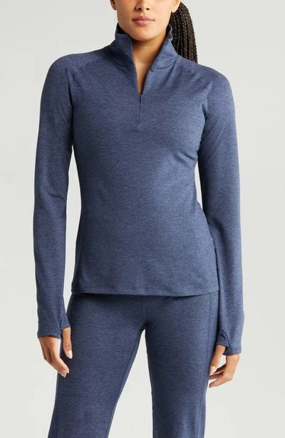 Zella Half-zip Pullover In Navy Sapphire Melange