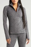Zella Half-zip Pullover In Grey Shade Melange