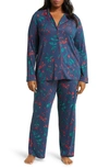 Nordstrom Moonlight Eco Knit Pajamas In Navy Winterberries