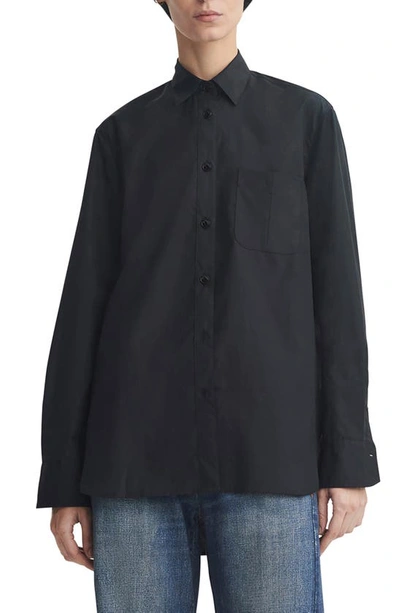 Rag & Bone Icons Maxine Cotton Poplin Button-up Shirt In Black