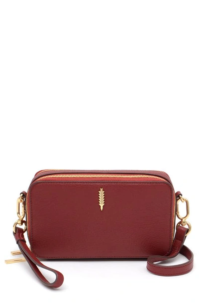 Thacker Ronnie Pebbled Leather Crossbody Bag In Cordovan