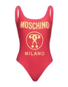 Moschino Woman One-piece Swimsuit Tomato Red Size 10 Polyamide, Elastane