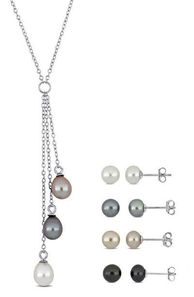 Delmar Cultured Freshwater Pearl Pendant Necklace In Silver/ Pearl