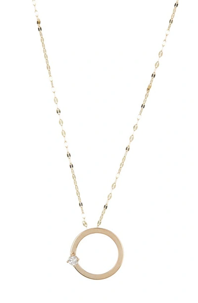 Lana Solo Diamond Circle Pendant Necklace In Yellow Gold