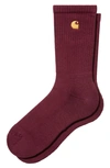 Carhartt Chase Crew Socks In Amarone / Gold