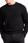 Ted Baker Cable Detail Cashmere Sweater In Black
