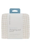 Little Unicorn Cotton Muslin Changing Pad Cover In Tan Gingham
