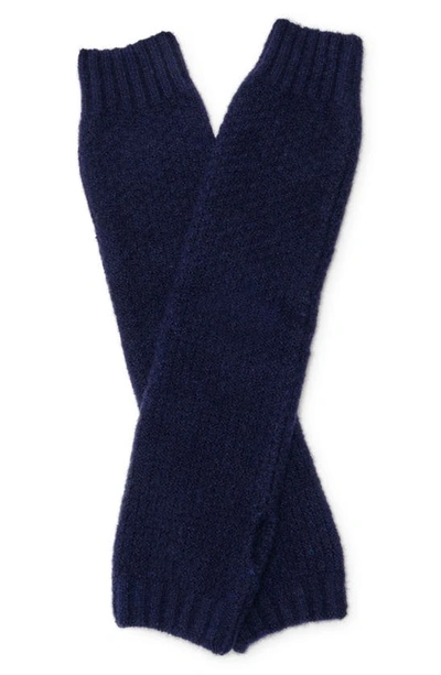 Free People Amour Knit Arm Warmers In Navy
