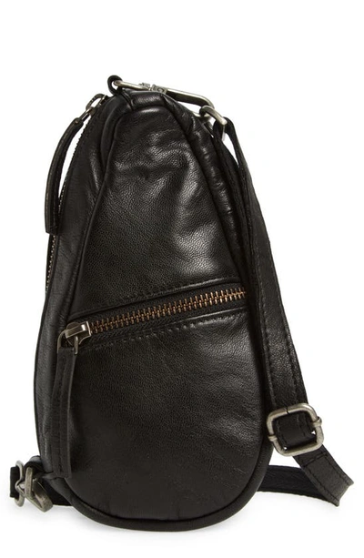 Free People Mini Coffee Date Leather Crossbody Bag In Black