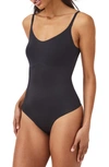 Spanx Thinstincts 2.0 Camisole Thong Bodysuit In Very Black