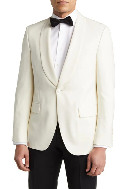 Peter Millar Tailored Wool Dinner Jacket In Off White