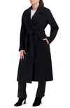 Cole Haan Slick Wool Blend Coat In Black