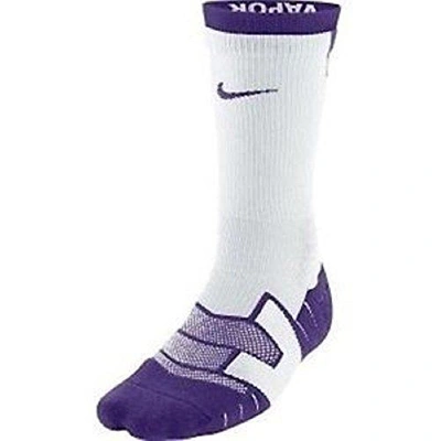 white and purple nike socks