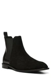 Donald Pliner Calf Suede Chelsea Boot In Black