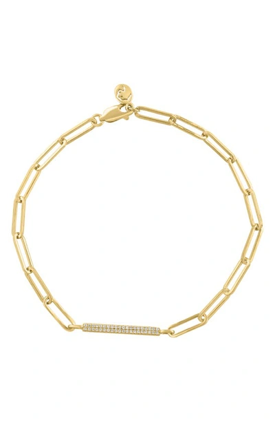 Effy 14k Gold Plated Sterling Silver Pavé Diamond Bar Bracelet