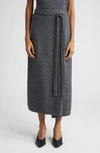 Proenza Schouler White Label Zadie Wrap Midi Sweater Skirt In Grey Melange