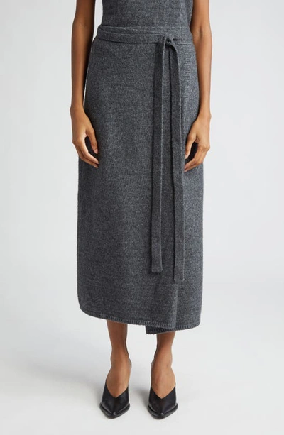 Proenza Schouler White Label Zadie Wrap Midi Sweater Skirt In Grey Melange