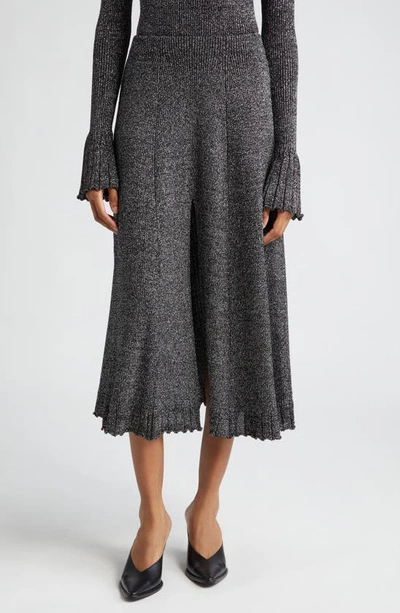 Proenza Schouler White Label Lidia Metallic Midi Sweater Skirt In Black