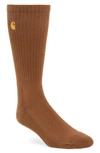 Carhartt Chase Crew Socks In Tamarind / Gold