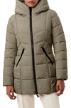 Bernardo Hooded Water Resistant Puffer Jacket In Liquid Metal