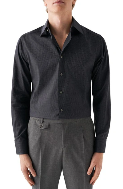 Eton Geometric Jacquard Dress Shirt In Black