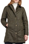 Barbour Belsay Waxed Cotton Jacket In Olive/ Classic