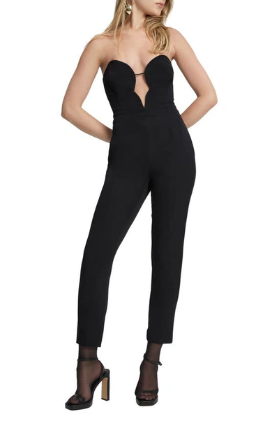 Bardot Eleni Strapless Plunge Neck Jumpsuit In Black