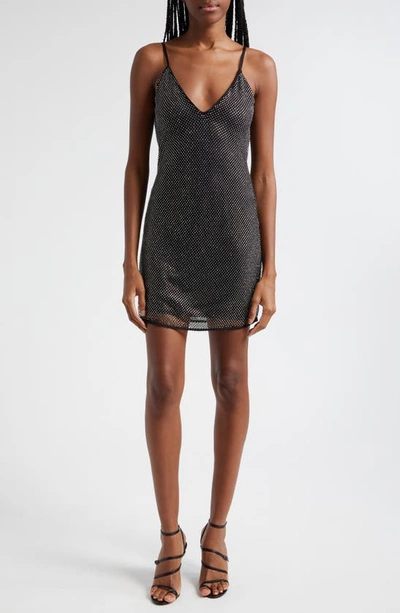 Ramy Brook Lila Sequin Slipdress In Black Stud