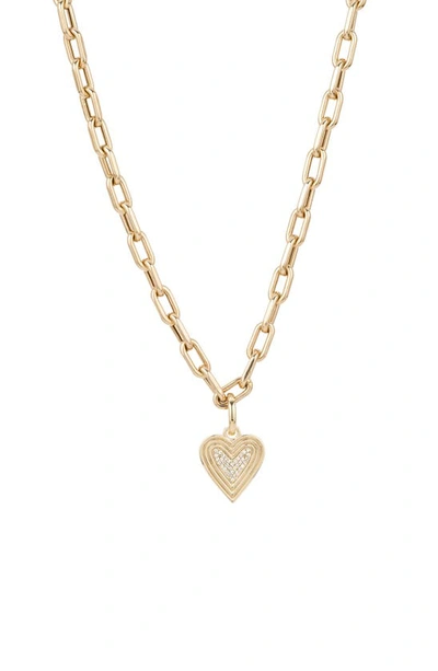 Adina Reyter Make Your Move Diamond Heart Pendant Necklace In Yellow Gold