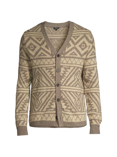 Rails Duran V Neck Cardigan Jumper In Khaki Foliage Nep