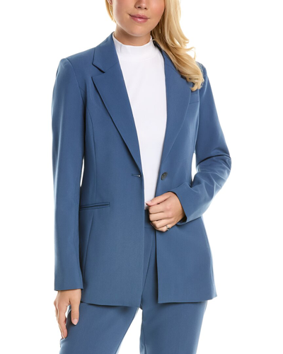 T Tahari Notch Collar One-button Blazer In Blue