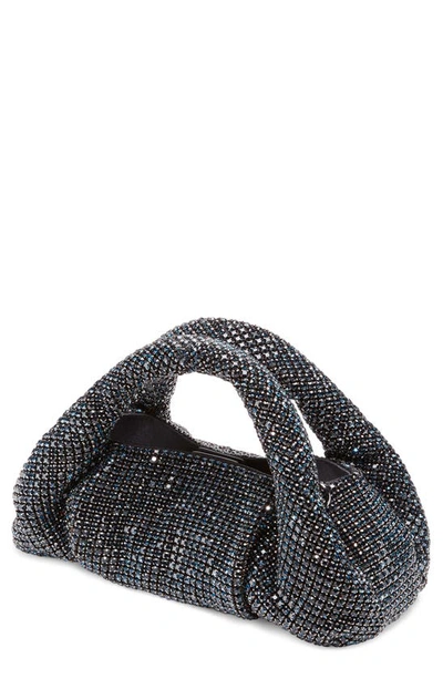 Stuart Weitzman The Moda Mini Shine Crystal Top-handle Bag In Denim