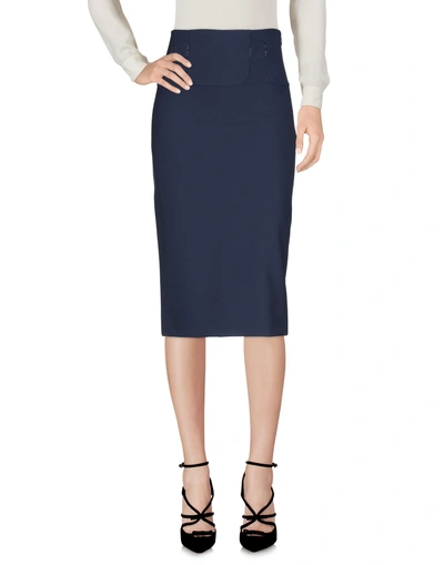 Patrizia Pepe Midi Skirts In Dark Blue