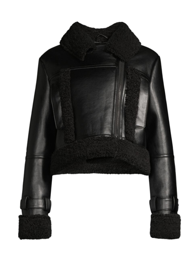 Apparis Women's Jay Faux Leather-&-suede Moto Jacket In Black