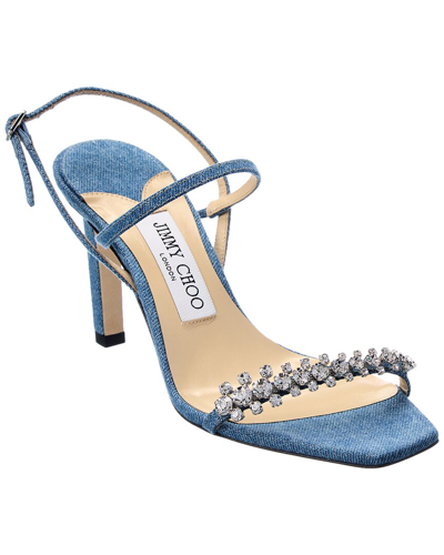 Jimmy Choo Meira 85 Denim Sandal In Blue