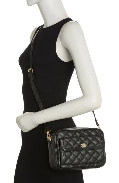 Steve Madden Diamond Quilt Camera Crossbody Bag In Black